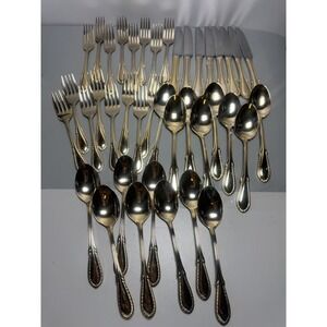 Vintage Farberware Goldplate Silverware Flatware Set Service for 8 40‎ Pieces